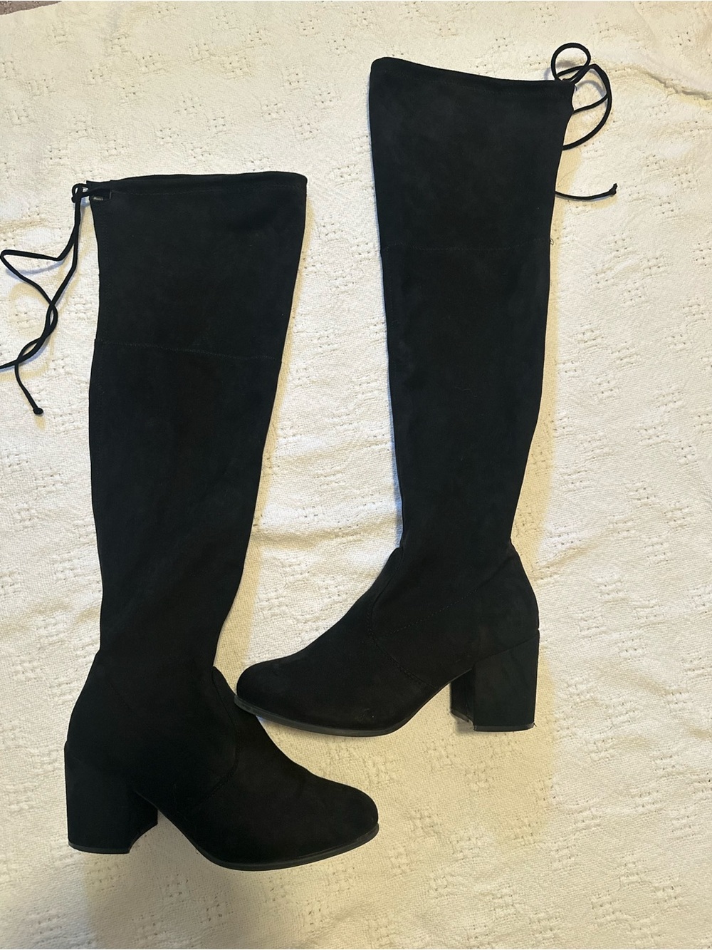 Toetos by Dream pair Black Over-the-Knee Block Heel Boots size 11 faux suede